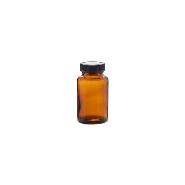 Frasco Ámbar Boca Ancha 125 mL con Tapa Fenólica